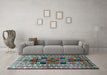 Machine Washable Persian Light Blue Traditional Rug in a Living Room, wshtr1408lblu