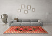 Machine Washable Persian Orange Traditional Area Rugs in a Living Room, wshtr1408org