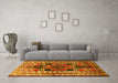 Machine Washable Persian Yellow Traditional Rug in a Living Room, wshtr1408yw