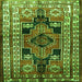 Round Machine Washable Persian Green Traditional Area Rugs, wshtr1408grn