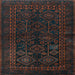 Square Persian Light Blue Traditional Rug, tr1409lblu