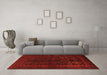 Machine Washable Persian Orange Traditional Area Rugs in a Living Room, wshtr1409org