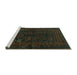 Sideview of Machine Washable Persian Turquoise Traditional Area Rugs, wshtr1409turq