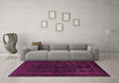 Machine Washable Persian Purple Traditional Area Rugs in a Living Room, wshtr1409pur
