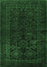 Machine Washable Persian Emerald Green Traditional Area Rugs, wshtr1409emgrn