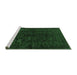 Sideview of Machine Washable Persian Emerald Green Traditional Area Rugs, wshtr1409emgrn