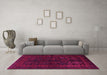 Machine Washable Persian Pink Traditional Rug in a Living Room, wshtr1409pnk