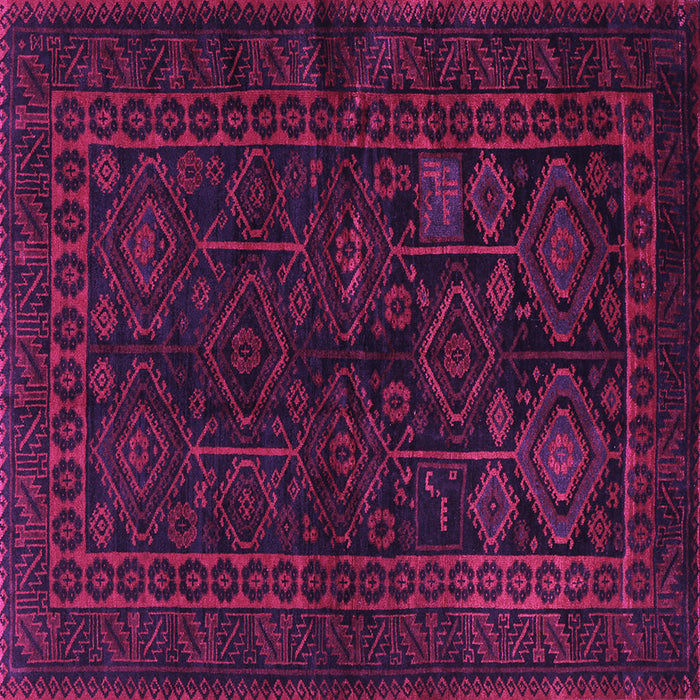Square Machine Washable Persian Purple Traditional Area Rugs, wshtr1409pur