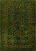 Serging Thickness of Machine Washable Persian Green Traditional Area Rugs, wshtr1409grn