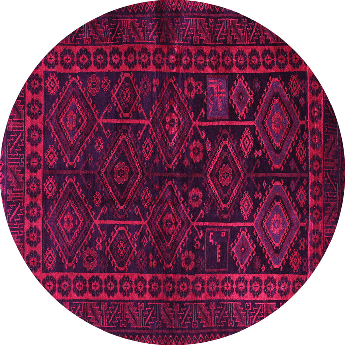 Round Machine Washable Persian Pink Traditional Rug, wshtr1409pnk