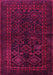 Machine Washable Persian Pink Traditional Rug, wshtr1409pnk