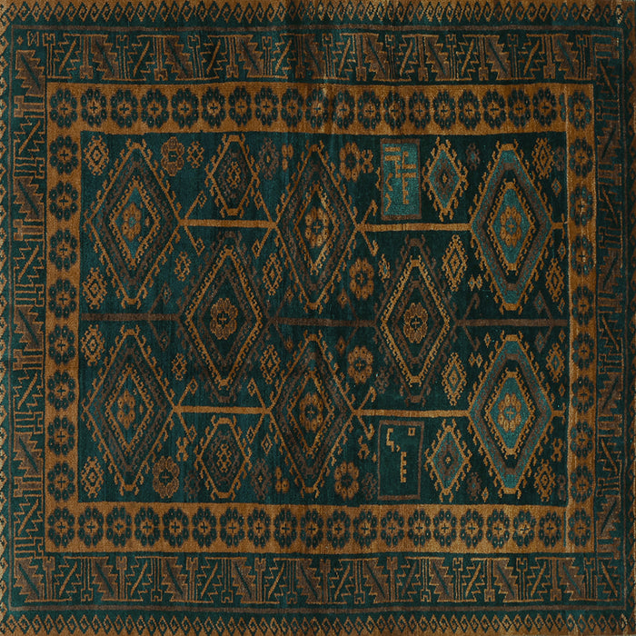 Square Persian Turquoise Traditional Rug, tr1409turq