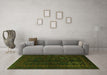 Machine Washable Persian Green Traditional Area Rugs in a Living Room,, wshtr1409grn