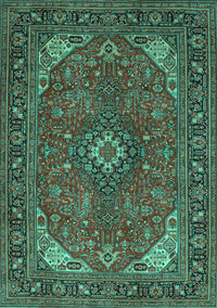 Medallion Turquoise Traditional Rug, tr140turq