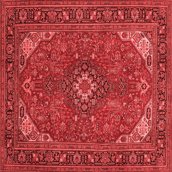 Machine Washable Medallion Red Traditional Rug, wshtr140red