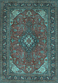 Medallion Light Blue Traditional Rug, tr140lblu