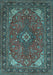 Medallion Light Blue Traditional Rug, tr140lblu