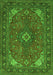 Serging Thickness of Machine Washable Medallion Green Traditional Area Rugs, wshtr140grn