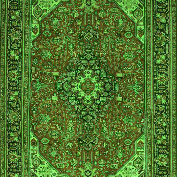 Serging Thickness of Machine Washable Medallion Green Traditional Area Rugs, wshtr140grn