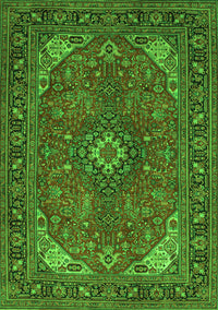 Medallion Green Traditional Rug, tr140grn