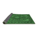 Sideview of Medallion Emerald Green Traditional Rug, tr140emgrn