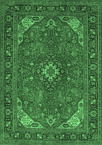 Medallion Emerald Green Traditional Rug, tr140emgrn