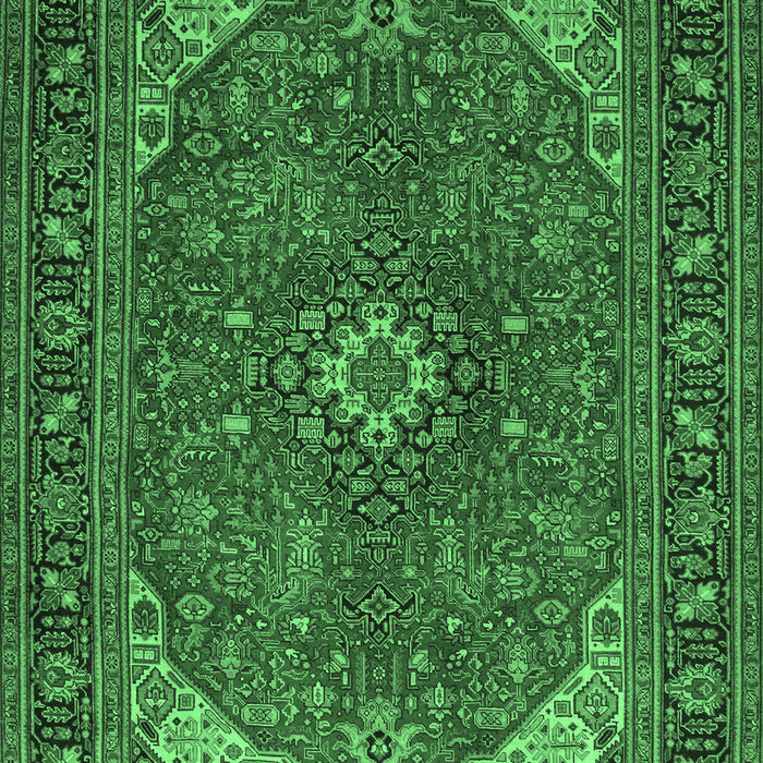 Medallion Emerald Green Traditional Rug, tr140emgrn