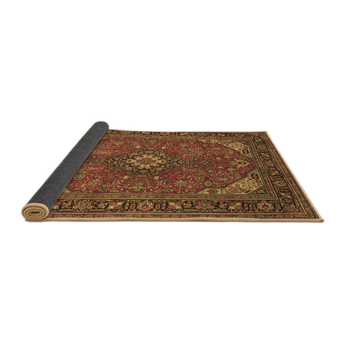 Sideview of Medallion Brown Traditional Rug, tr140brn
