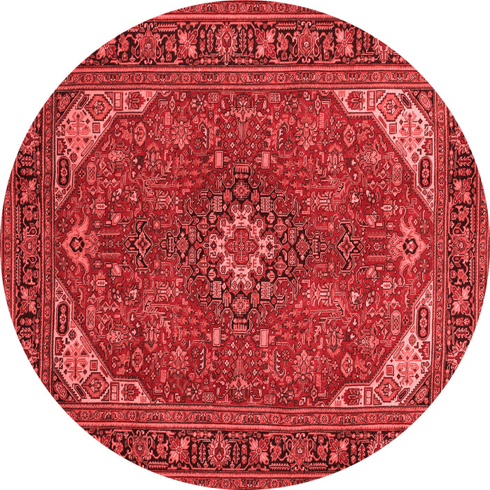 Machine Washable Medallion Red Traditional Rug, wshtr140red