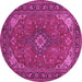 Round Medallion Pink Traditional Rug, tr140pnk