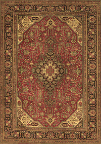 Medallion Brown Traditional Rug, tr140brn