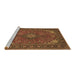 Sideview of Machine Washable Medallion Brown Traditional Rug, wshtr140brn