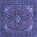 Square Medallion Blue Traditional Rug, tr140blu