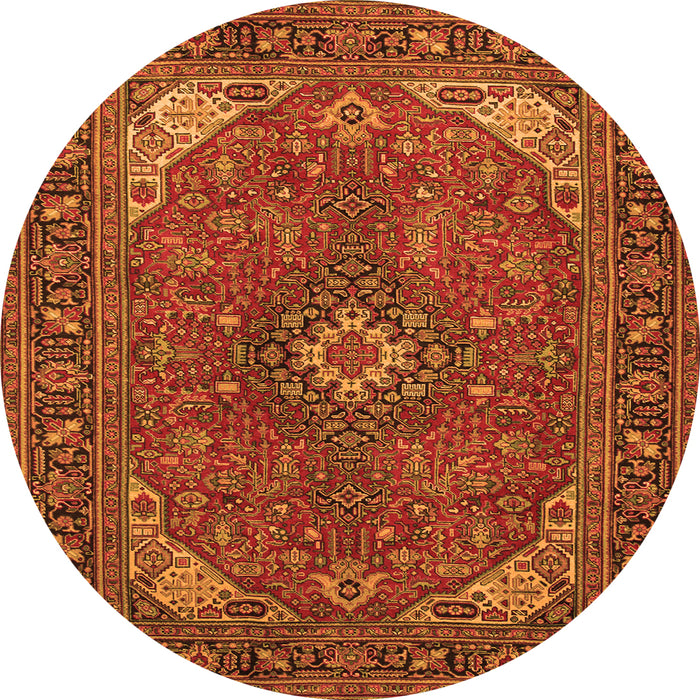 Machine Washable Medallion Orange Traditional Area Rugs, wshtr140org
