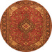 Machine Washable Medallion Orange Traditional Area Rugs, wshtr140org