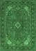 Machine Washable Medallion Emerald Green Traditional Area Rugs, wshtr140emgrn