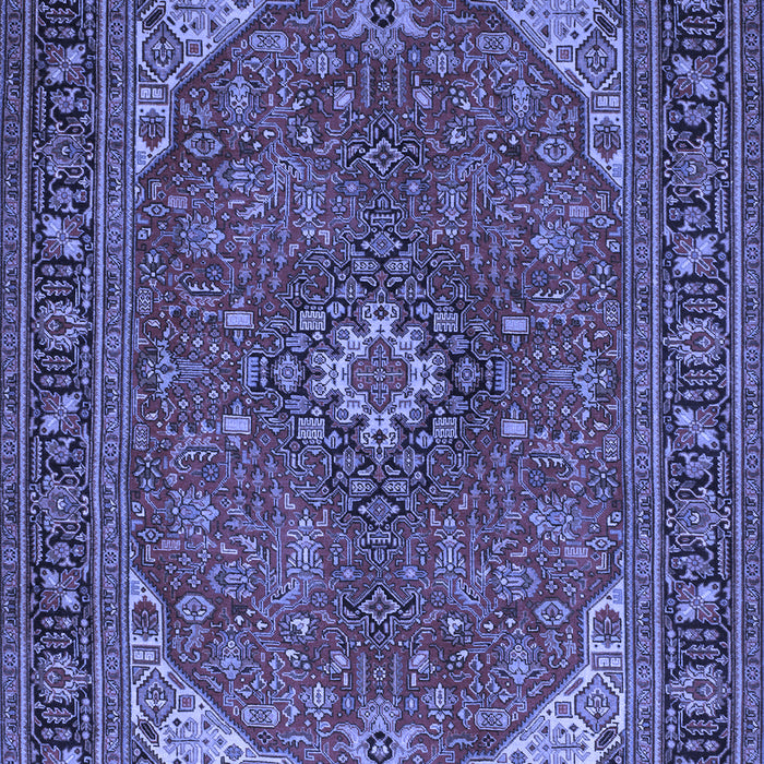 Machine Washable Medallion Blue Traditional Rug, wshtr140blu