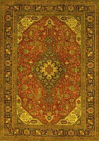 Medallion Yellow Traditional Rug, tr140yw