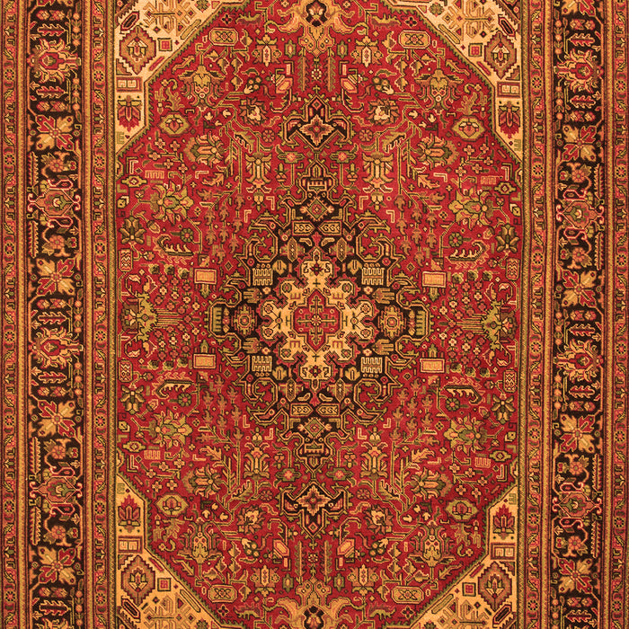 Serging Thickness of Machine Washable Medallion Orange Traditional Area Rugs, wshtr140org