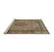 Sideview of Machine Washable Traditional Metallic Gold Rug, wshtr141