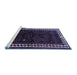 Sideview of Machine Washable Persian Blue Traditional Rug, wshtr1410blu