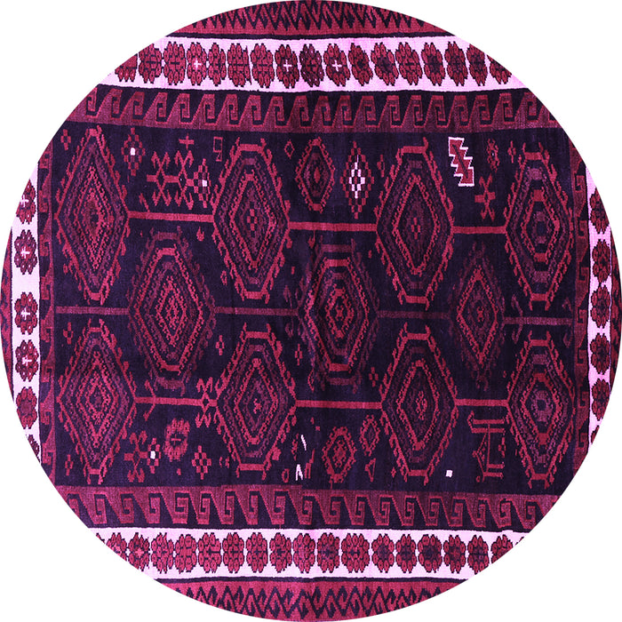 Round Machine Washable Persian Purple Traditional Area Rugs, wshtr1410pur