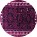 Round Persian Purple Traditional Rug, tr1410pur