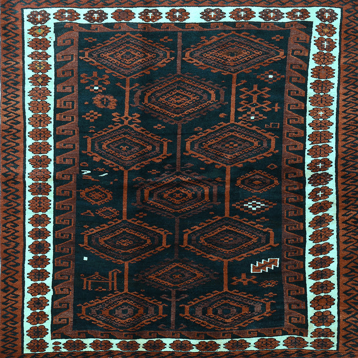 Square Persian Light Blue Traditional Rug, tr1410lblu
