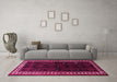 Machine Washable Persian Pink Traditional Rug in a Living Room, wshtr1410pnk