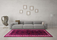 Machine Washable Persian Pink Traditional Rug, wshtr1410pnk