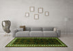 Machine Washable Persian Green Traditional Area Rugs in a Living Room,, wshtr1410grn