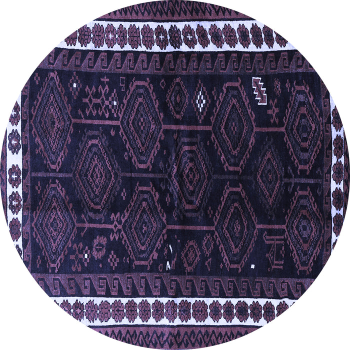 Round Persian Blue Traditional Rug, tr1410blu