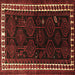 Square Machine Washable Persian Brown Traditional Rug, wshtr1410brn