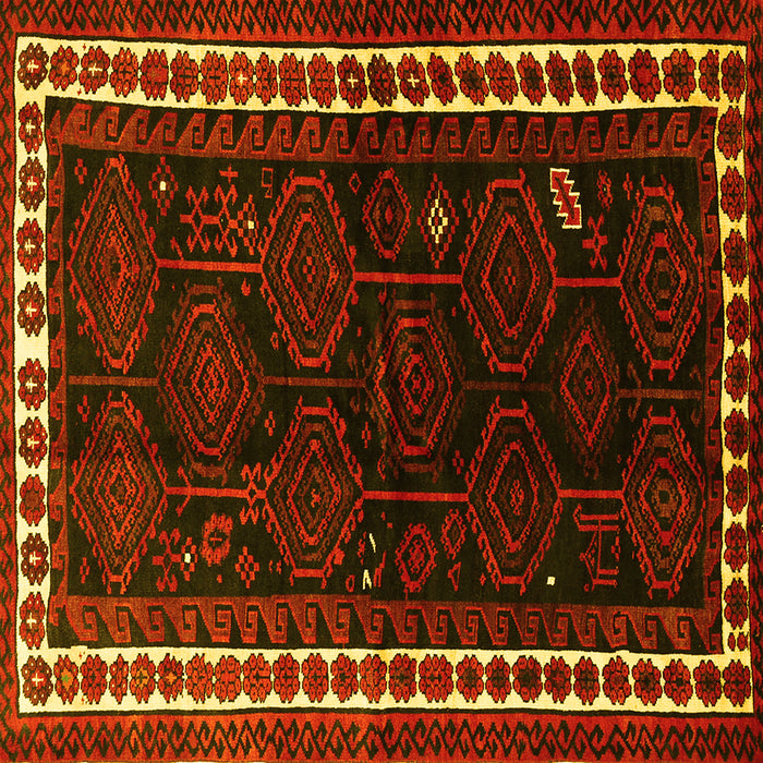 Square Persian Yellow Traditional Rug, tr1410yw